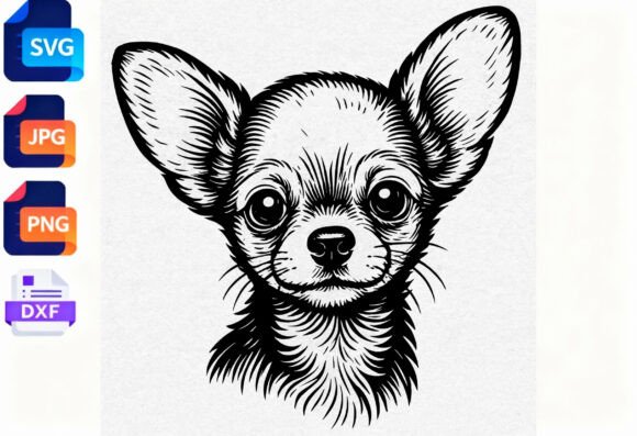 Chihuahua Dog Portrait SVG Cut File
