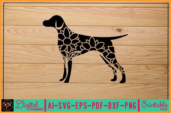 Flower Dog Animal SVG Vector 15