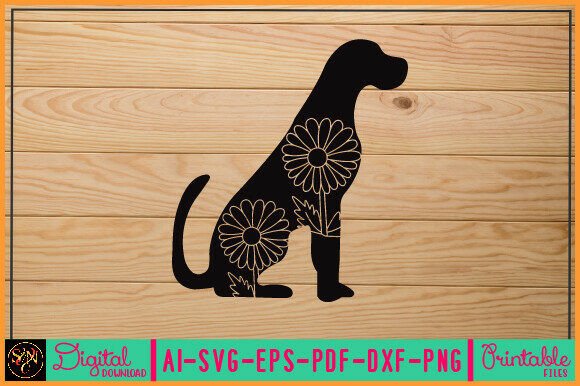 Flower Dog Animal SVG Vector 2 Review for Embroidery