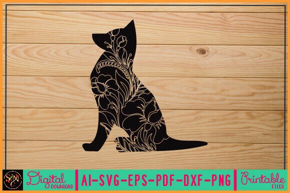 Flower Dog Animal SVG Vector 27