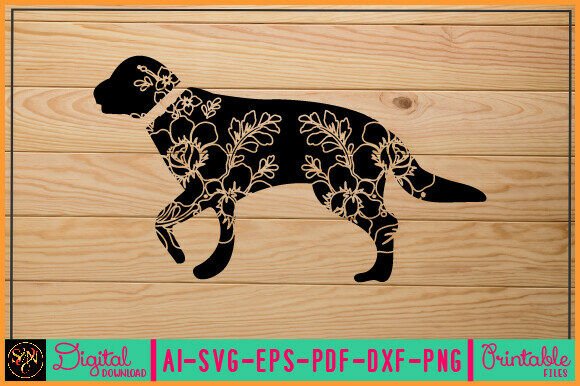 Flower Dog Animal SVG Vector 29