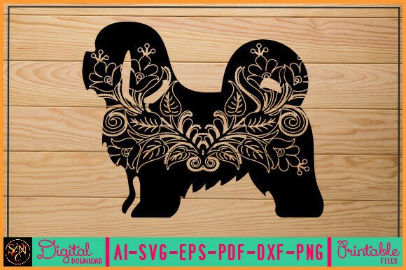 Flower Dog Animal SVG Vector 43 – Tested for Embroidery