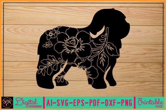 Flower Dog Animal SVG Vector 50
