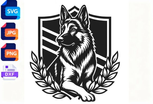 German Shepherd Crest SVG Dog Breed
