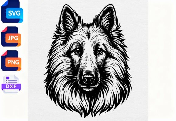 German Shepherd Dog Head SVG Black Design Review