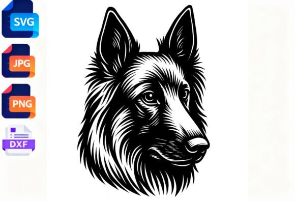German Shepherd Dog Head SVG Clipart