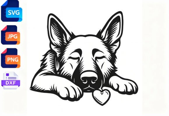 German Shepherd Dog Heart SVG Clipart