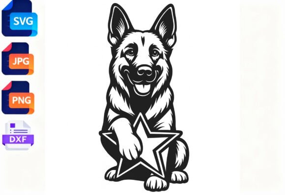 German Shepherd Dog Star SVG Cutting – Designer Insights