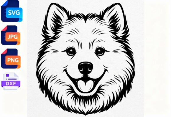 Happy Dog Face SVG Clipart