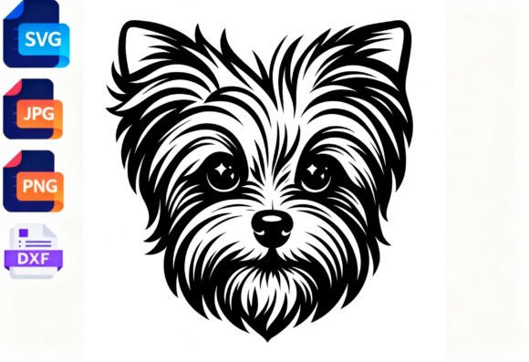 Yorkshire Terrier Dog Face SVG for Embroidery Projects